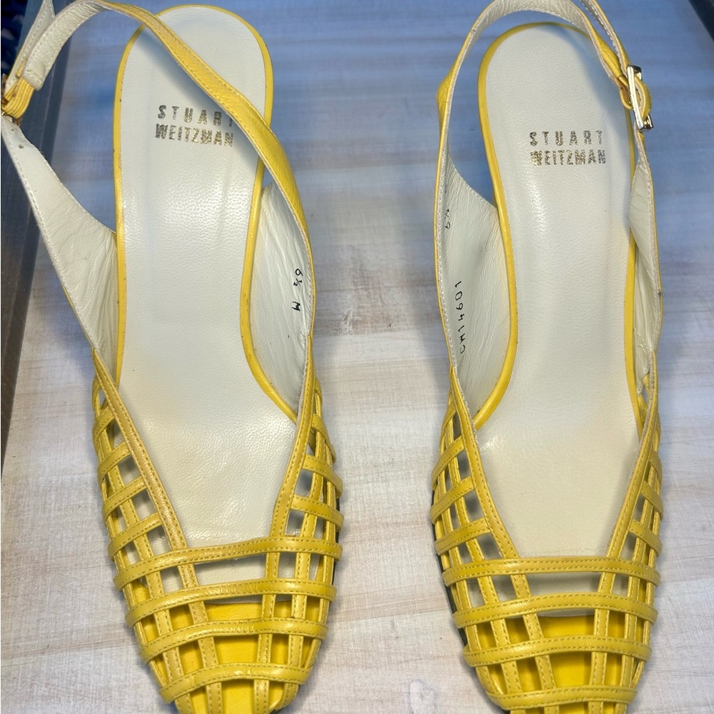 Stuart Weitzman Mustard Slingback Heels